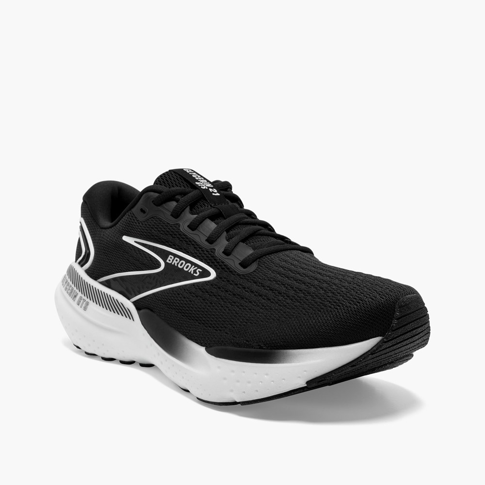 Chaussures Running Route Brooks Glycerin GTS 21 Noir Grise Blanche Femme | QHD-5536438